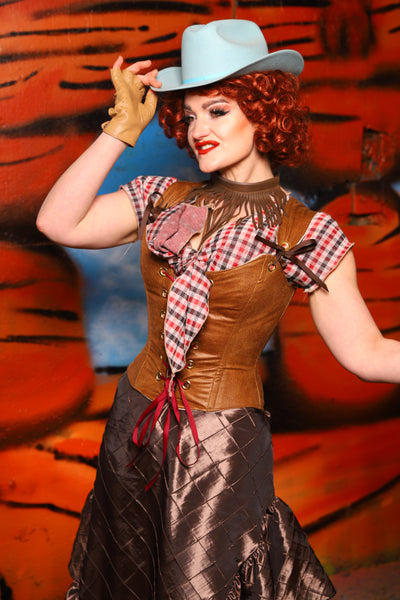 Maiden Bodice Corset in Light Faux Leather - The Tumbleweed Collection