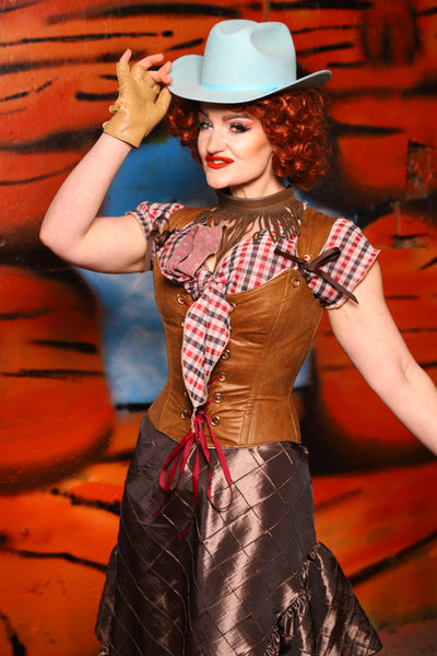 Maiden Bodice Corset in Light Faux Leather - The Tumbleweed Collection