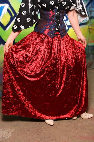 Tulip Skirt in Crushed Red Velvet #46 - "Pieces of Eight" Collection