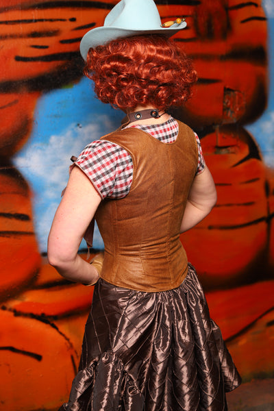 Maiden Bodice Corset in Light Faux Leather - The Tumbleweed Collection