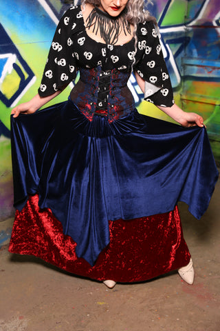 Fairy Skirt in Blue Velvet #22 - "Pieces of Eight" Collection