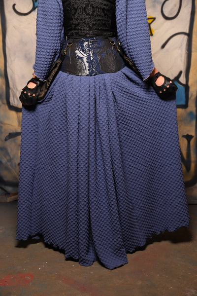 43. Tulip Skirt in Soft Blue Texture - The Sapphire Séance Collection
