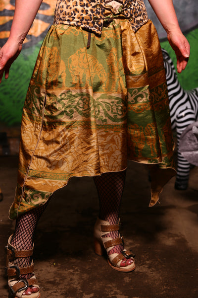 Side Tie Pirate Bloomers in Planet Earth Faux Silk - Safari, So Good Collection