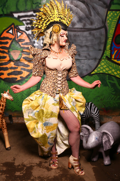 Split Front Overskirt in Welcome to the Jungle Cotton Drapery - Safari, So Good Collection