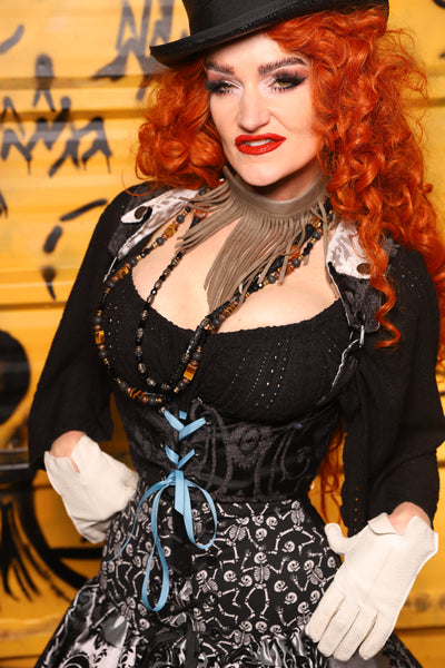 Cropped Dapper Vixen in Black Damask - The Parlay and Promenade Collection