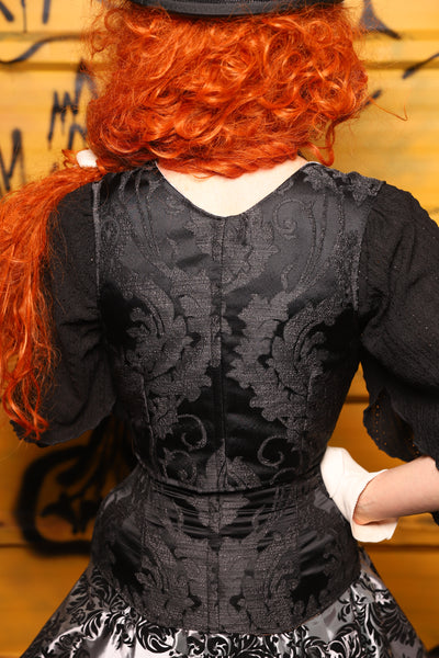 Cropped Dapper Vixen in Black Damask - The Parlay and Promenade Collection