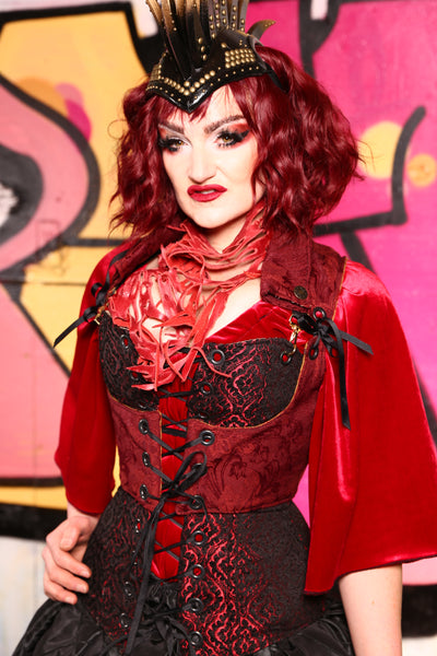 Cropped Vixen w/ Fold Over Collar in Blood Course -"The Raven & Ruby Collection" - #16