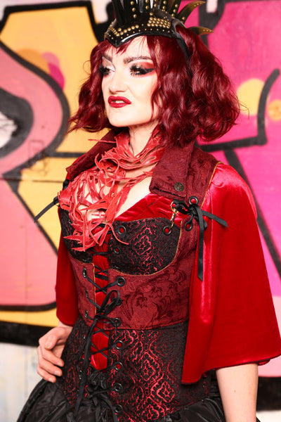 Cropped Vixen w/ Fold Over Collar in Blood Course -"The Raven & Ruby Collection" - #16