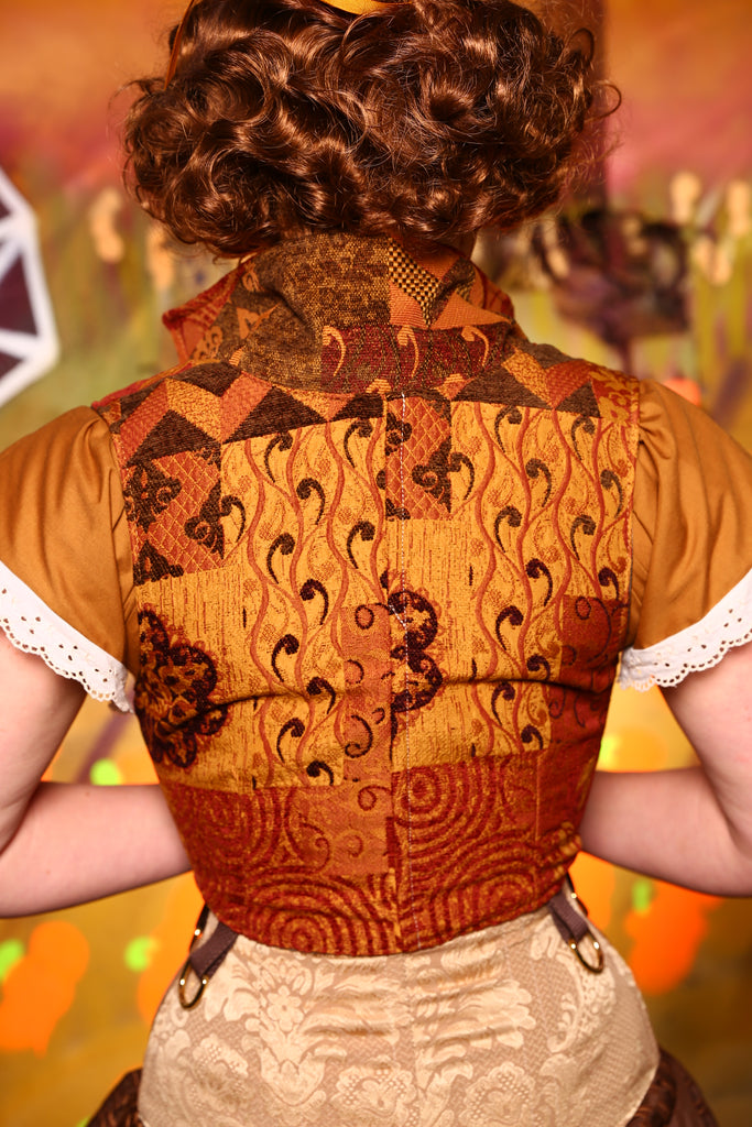 Cropped Vixen in Swirly Leaves Patchwork - The Hot Potato Collection –  Damsel in this Dress Corsets