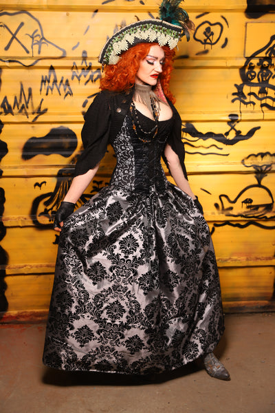 39. Tulip Skirt in Silver & Black Filigree - The Parlay and Promenade Collection