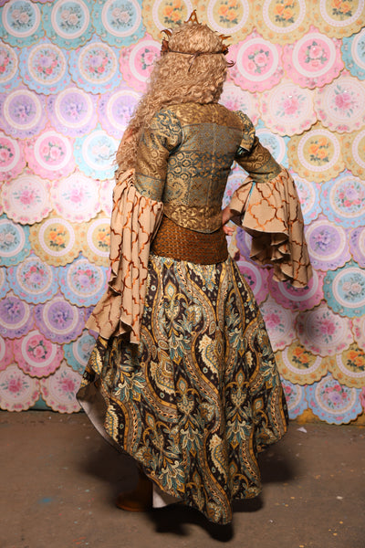 05. Crescent Skirt in Serpent's Eye Floral - The Minerally Mine Collection