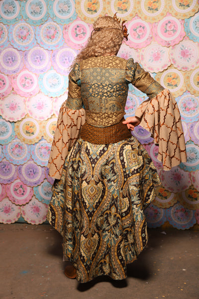 05. Crescent Skirt in Serpent's Eye Floral - The Minerally Mine Collection