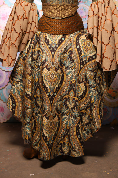 05. Crescent Skirt in Serpent's Eye Floral - The Minerally Mine Collection