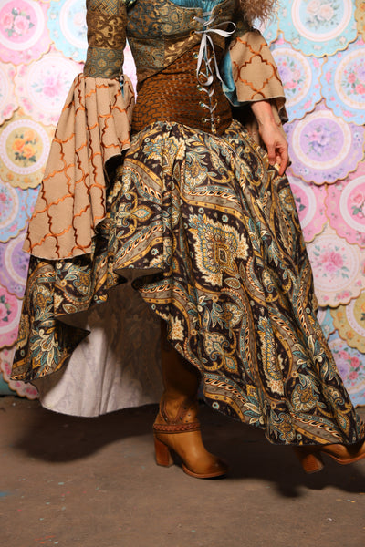 05. Crescent Skirt in Serpent's Eye Floral - The Minerally Mine Collection