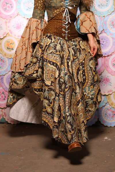 05. Crescent Skirt in Serpent's Eye Floral - The Minerally Mine Collection