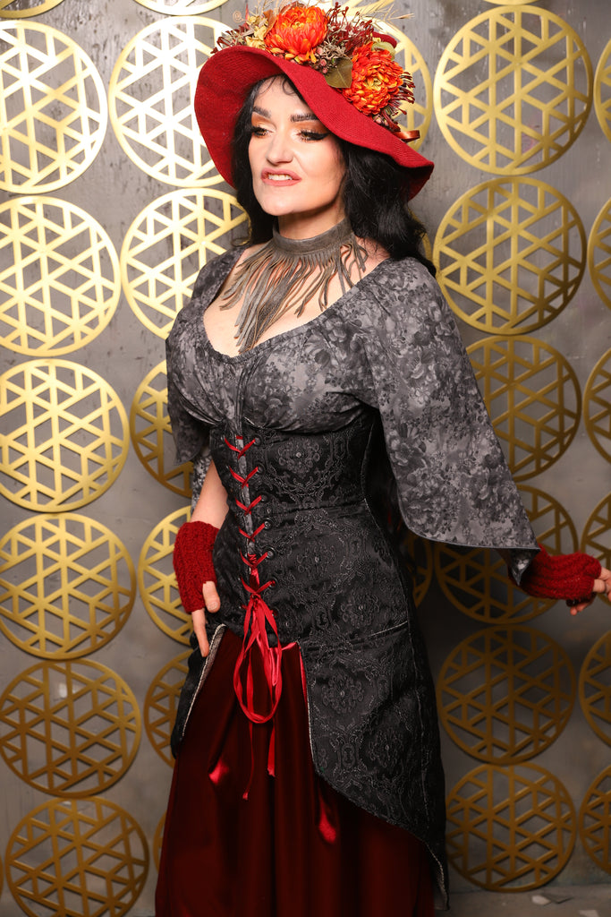 20. Siren Corset w/pockets in Black Filigree - The “Pick Pocket