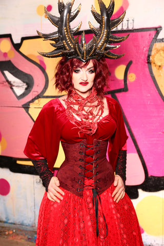 Wench Corset in Blood Course  -"The Raven & Ruby Collection"- #54