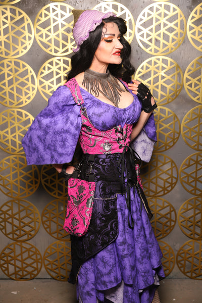 Cropped Vixen w/hardware *AND POCKETS* in Pink and Silver Medallion - The “Pick Pocket Princess” Collection