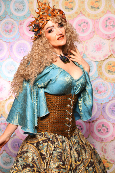 31. Petite Wench Underbust in Beaver Basket Weave - The Minerally Mine Collection