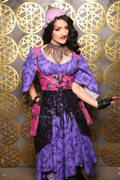 Cropped Vixen w/hardware *AND POCKETS* in Pink and Silver Medallion - The “Pick Pocket Princess” Collection