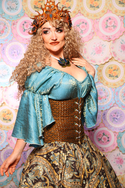 31. Petite Wench Underbust in Beaver Basket Weave - The Minerally Mine Collection