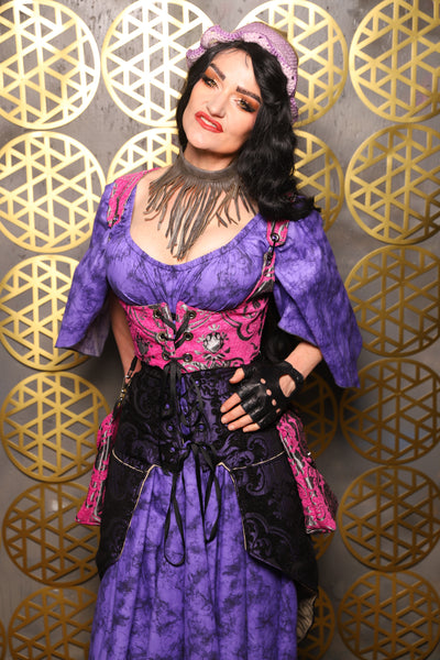 Cropped Vixen w/hardware *AND POCKETS* in Pink and Silver Medallion - The “Pick Pocket Princess” Collection
