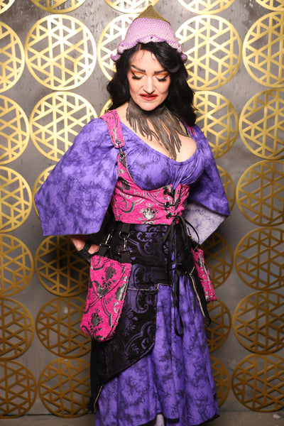Cropped Vixen w/hardware *AND POCKETS* in Pink and Silver Medallion - The “Pick Pocket Princess” Collection