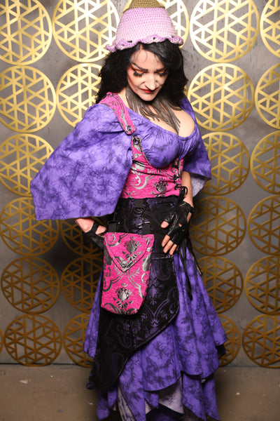 Cropped Vixen w/hardware *AND POCKETS* in Pink and Silver Medallion - The “Pick Pocket Princess” Collection