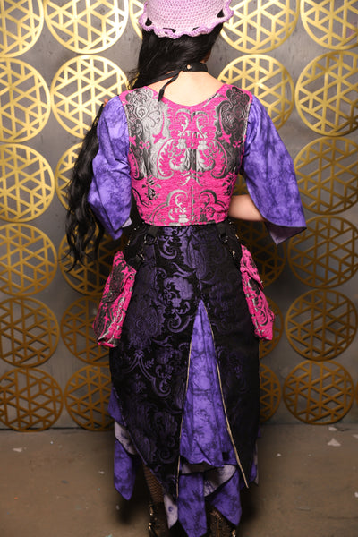 Cropped Vixen w/hardware *AND POCKETS* in Pink and Silver Medallion - The “Pick Pocket Princess” Collection