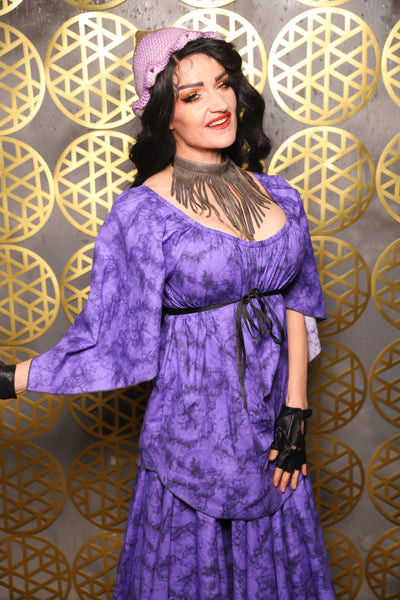 Classic Blouse in Purple Marble - The “Pick Pocket Princess” Collection