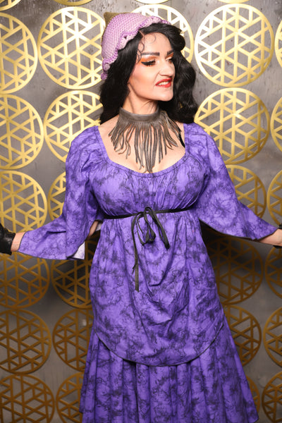 Classic Blouse in Purple Marble - The “Pick Pocket Princess” Collection
