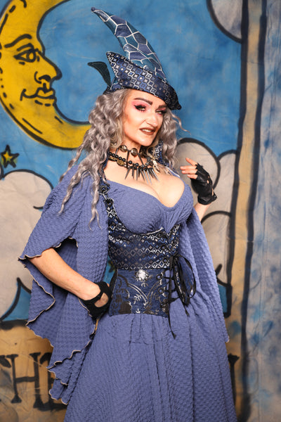 16. Cropped Vixen Underbust in Blue Troubadour - The Sapphire Séance Collection