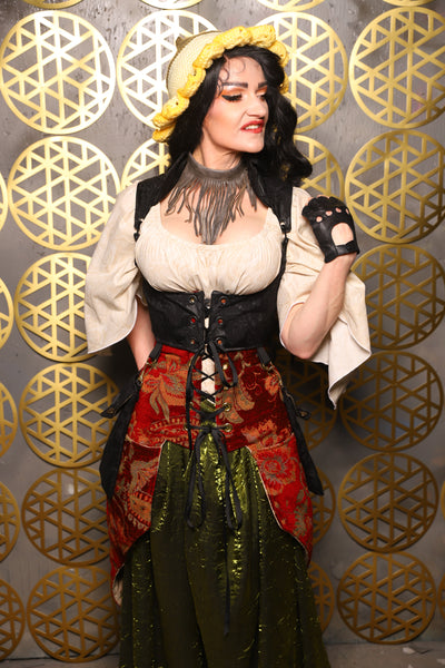 Cropped Vixen w/hardware *AND POCKETS* in Pitch Black Medallion - The “Pick Pocket Princess” Collection