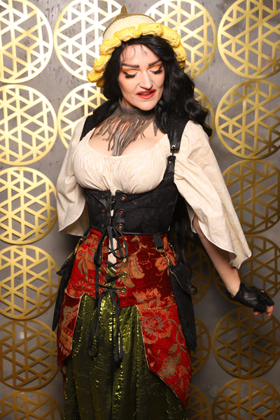 Cropped Vixen w/hardware *AND POCKETS* in Pitch Black Medallion - The “Pick Pocket Princess” Collection