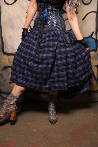 24. Hobbit Tulip Skirt in Blue Light Plaid - The Sapphire Séance Collection