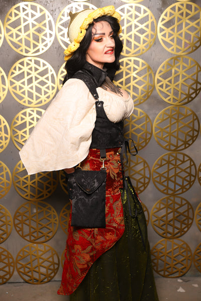 Cropped Vixen w/hardware *AND POCKETS* in Pitch Black Medallion - The “Pick Pocket Princess” Collection