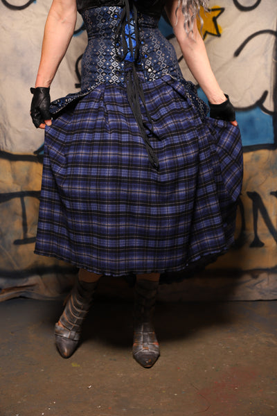 24. Hobbit Tulip Skirt in Blue Light Plaid - The Sapphire Séance Collection