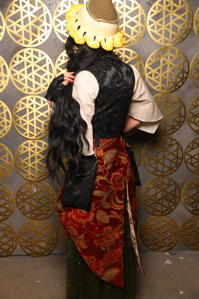 Cropped Vixen w/hardware *AND POCKETS* in Pitch Black Medallion - The “Pick Pocket Princess” Collection
