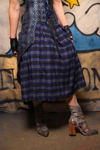 24. Hobbit Tulip Skirt in Blue Light Plaid - The Sapphire Séance Collection