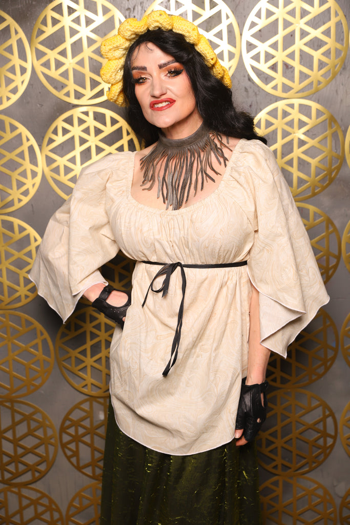 Classic Blouse in Vanilla Swirl - The “Pick Pocket Princess” Collection