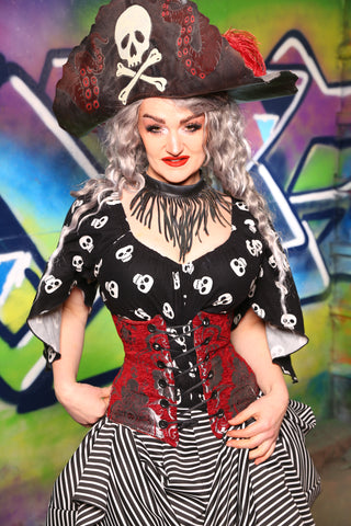 Petite Wench in Crimson & Silver Medallion - Surprise Sale!