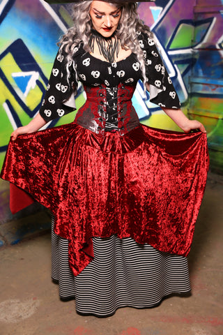 Fairy Skirt in Crushed Red Velvet #23 - "Pieces of Eight" Collection