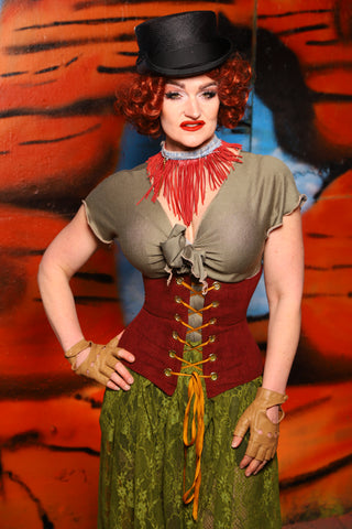Petite Wench in Rodeo Red Corduroy - The Tumbleweed Collection