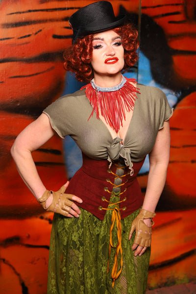 Petite Wench in Rodeo Red Corduroy - The Tumbleweed Collection