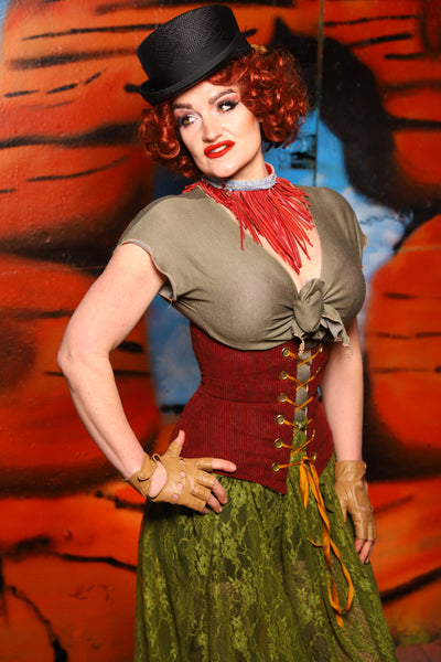 Petite Wench in Rodeo Red Corduroy - The Tumbleweed Collection