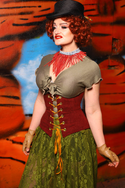 Petite Wench in Rodeo Red Corduroy - The Tumbleweed Collection