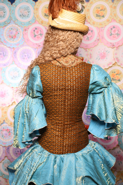 42. Vixen Corset w/collar in Beaver Basket Weave - The Minerally Mine Collection