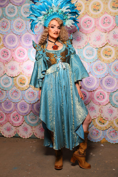 04. Crescent Skirt in Mediterranean Blue Shimmer - The Minerally Mine Collection