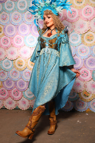 04. Crescent Skirt in Mediterranean Blue Shimmer - The Minerally Mine Collection