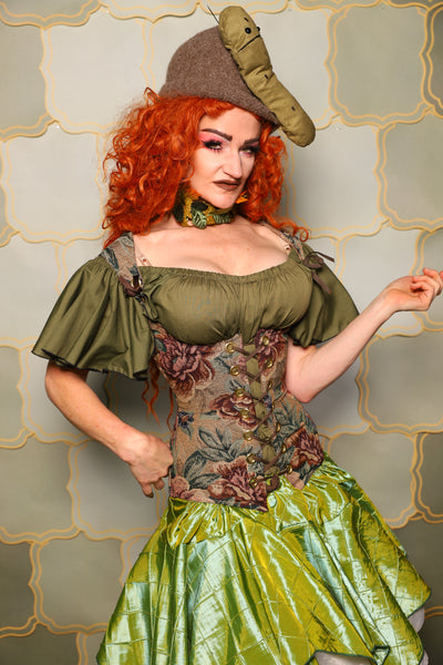 22. Greta Corset in Victorian Parlor Rose - The Brine for Bunny Collection